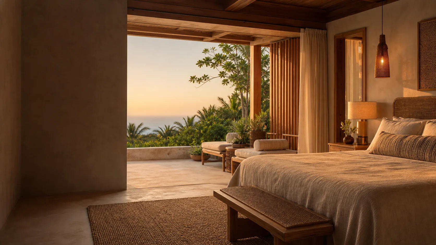 Habitación de estilo tropical